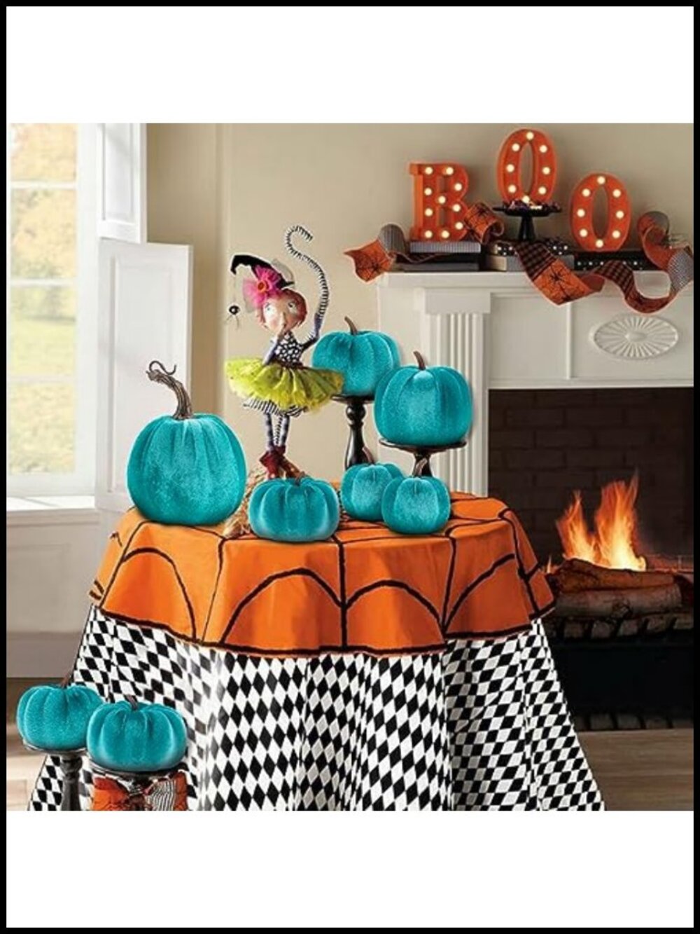 8 Pcs Velvet Artificial Pumpkins Set for Fall Halloween Thanksgiving Home Decor - Picture 5 of 6